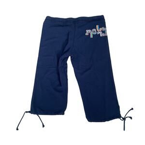 ROXY Women’s Y2K Navy Lounge Capris / Sweat Shorts Sz Large Surf-Skater Girl